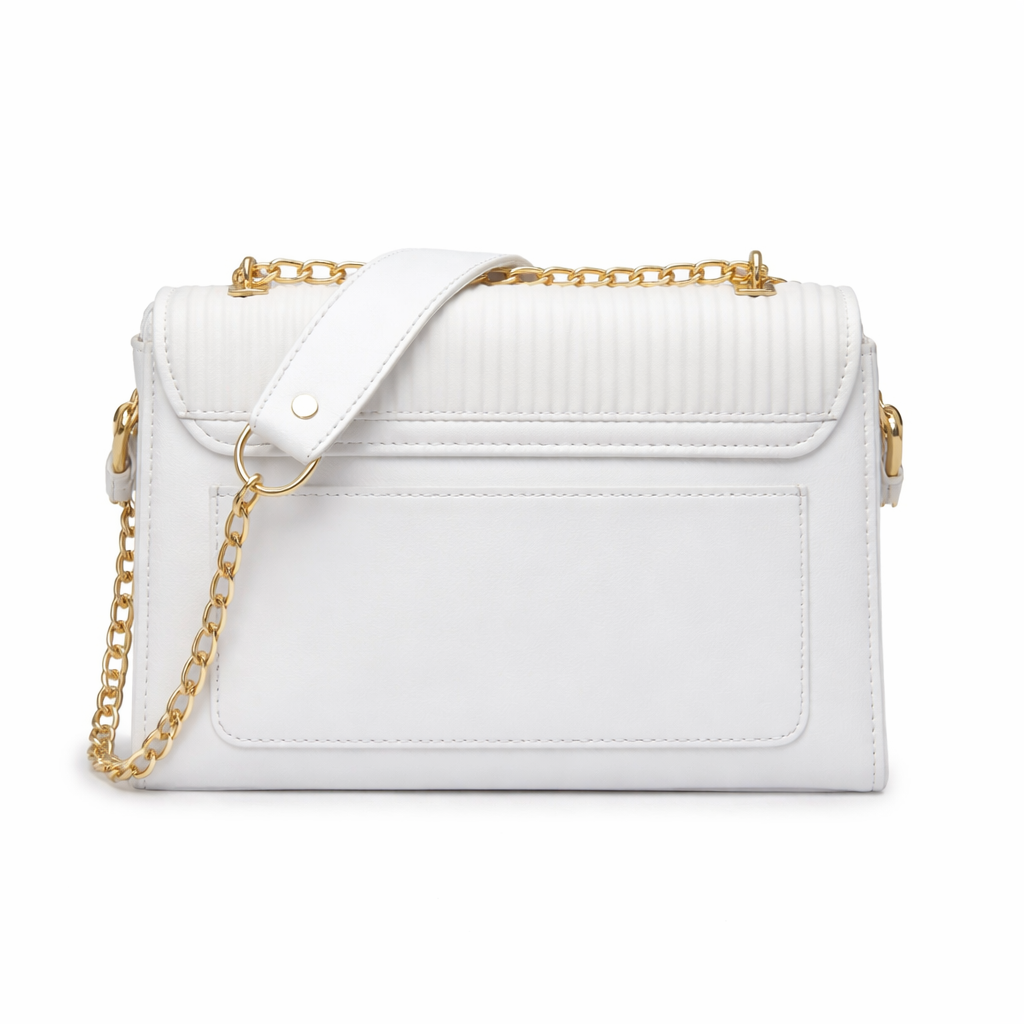 Striped Crossbody Bag (White)